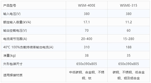 滬工氬弧焊機(jī)WSM-400E WSME-315技術(shù)參數(shù)